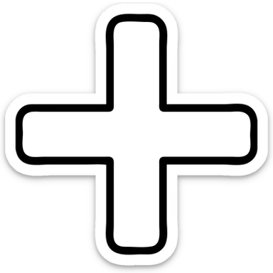 Edit the purple plus icon to be geometric, clean, with no text and no background, emphasizing sharp and precise lines. sticker