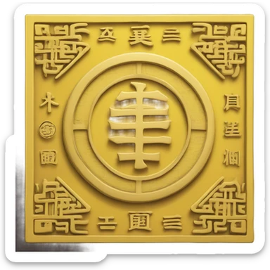 Yellow talisman paper chinese sticker