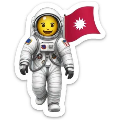 Astronaut with nepal flag sticker