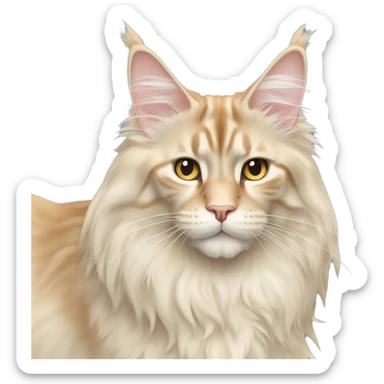 cream colored maine coon in all height sticker