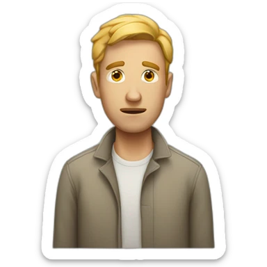 Man who has lost all sense of feeling sticker