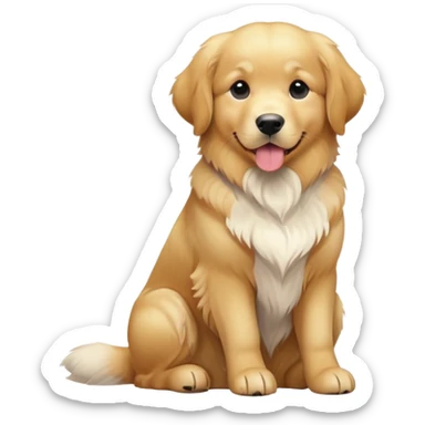 White golden retriever sitting sticker