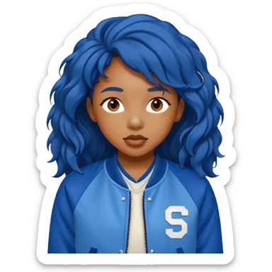 sza is wear a blue baseball jacket sticker