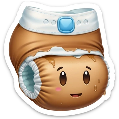 diaper with diarrhea spilling out of it alittle sticker