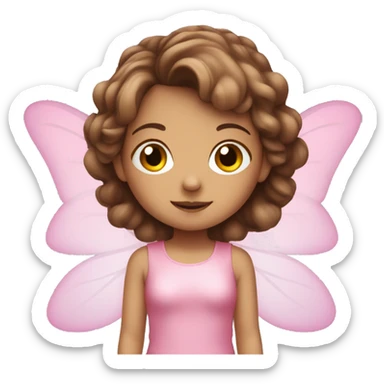 Cute fairy with brown hair and pink outfit  sticker