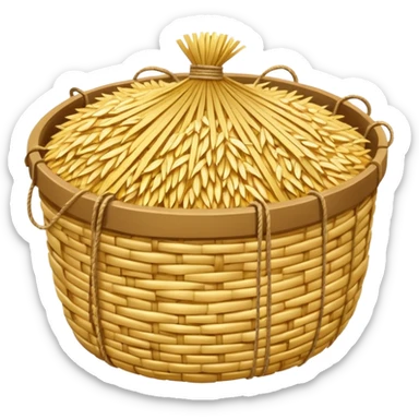 bundle of rice straw, simple, clear, no text sticker