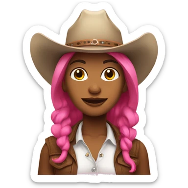 cowgirl with pink hat  sticker