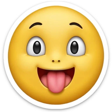 A emoji sticking their tongue out and looking to the side sticker