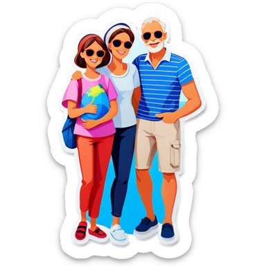 Family on Europe vacation sticker