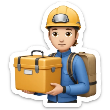 Bike courier with messenger box sticker