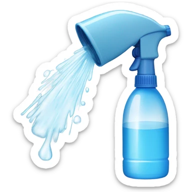 Spray bottle with water squirting out of the nozzle sticker
