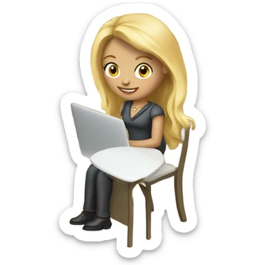 Desk with macbook, pcb european blond with classs sticker