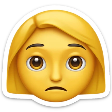 Un emoji jaune avec les sourcil froncer  sticker