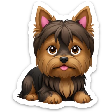 Yorkshire terrier na privada sentado fazer poop  sticker
