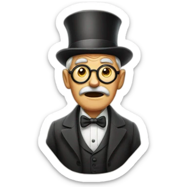 surprised old guy with a monocle sticker