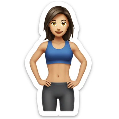 Stomach muscles, Fit Caucasian Woman brunette sticker