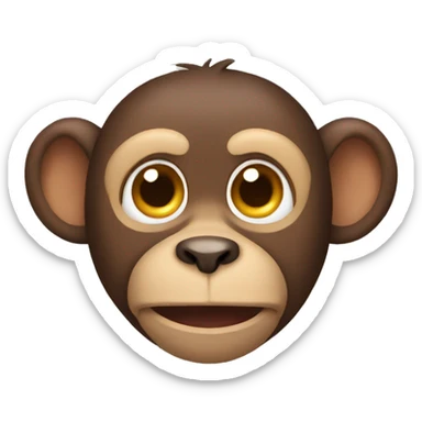 Monkey with dog ears sticker