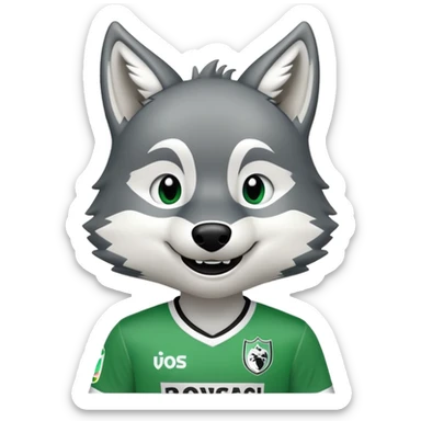 Wolf trägt ein Gladbach Trikot  sticker
