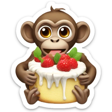 monkey eating pavlova sticker