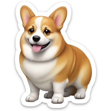 a very fat corgi sticker