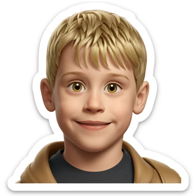 smiling blonde boy portrait sticker