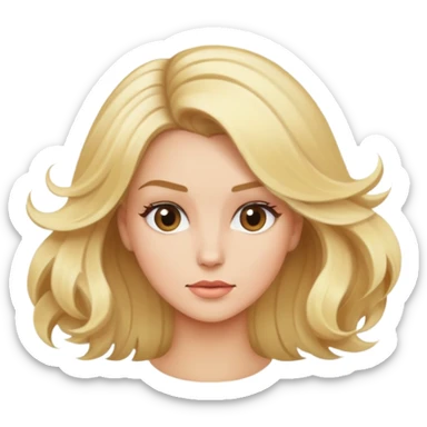 blonde with blow out hair sticker