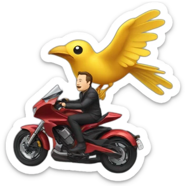 Elon-Musk-riding-Twitter-bird sticker