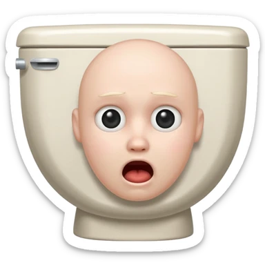 Toilet with head popping out of it sticker