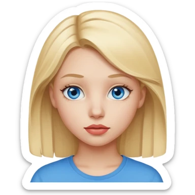 Teenage with blue eyes, blonde hair and thick lips sticker