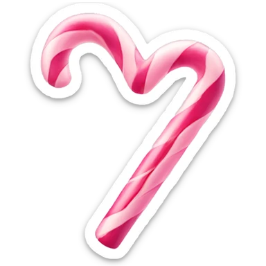 Pink Candy cane heart shaped sticker