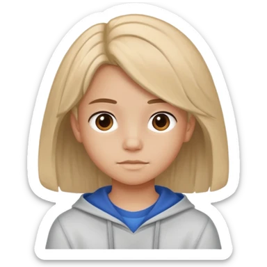 Un niño de 13 años con pelo de Alucin y ropa de alucin sticker