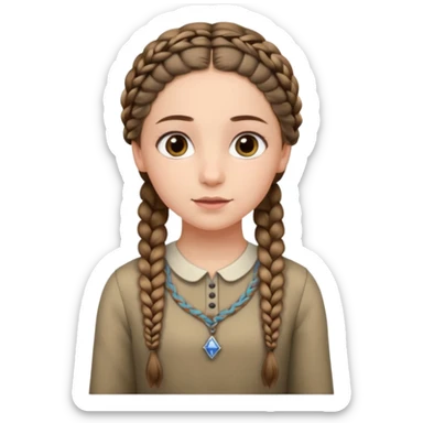 young modest jewish girl braids no headband sticker