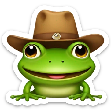 frog with cowboyha sticker