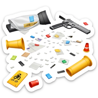 Litter crime scene sticker