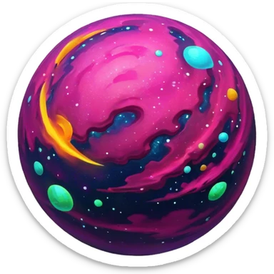 Cinematic Realistic abstract planet in space sticker