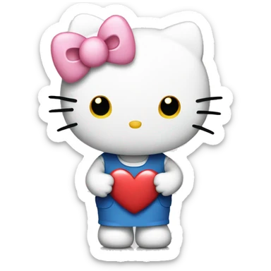 hello kitty with heart sticker