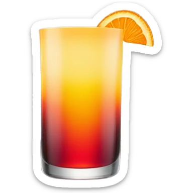 Tequila sunrise in a black glass sticker