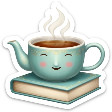 ethereal books and tea or coffee sticker