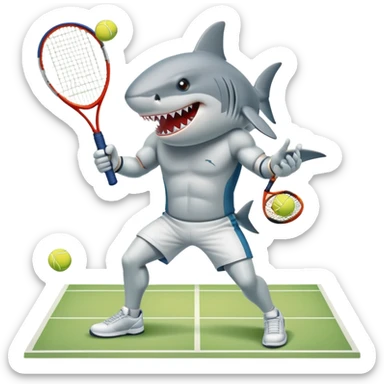 White shark tennisplayer sticker