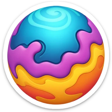 sphere globe planet, surface covered with gas sticker