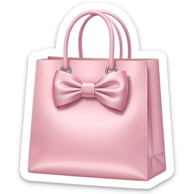 light pink shopping bag with bow emoji | AI Emoji Generator sticker