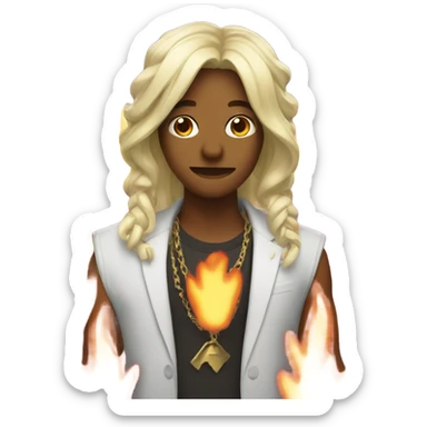 🤘 with fire sticker