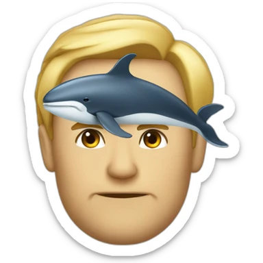 Whale as James bond sticker