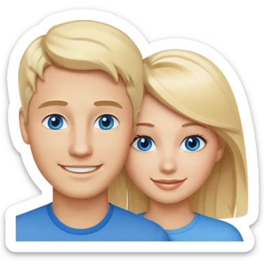 Blonde wife and blonde husband. Both Blue eyes sticker