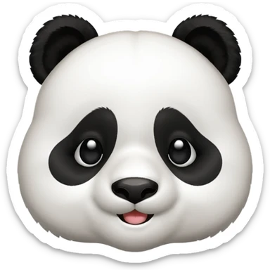 cute panda emoji with a cool expression, flat digital style, isolated on white background, emoji icon style sticker