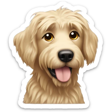 shaggy dog similar to labrador with golden sticking out hair sticker