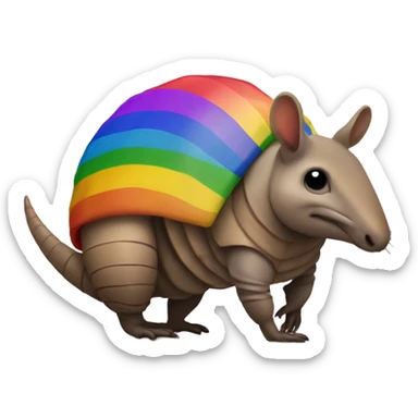 armadillo with LGBT sticker