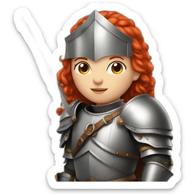 Red head girl knight sticker