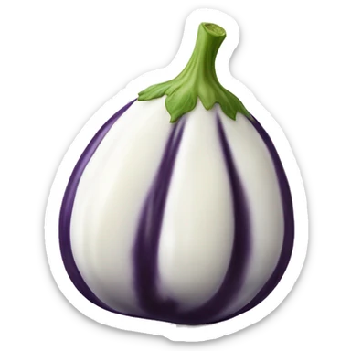 Eggplant with veins shooting white sauce from bottom sticker
