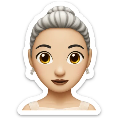 Asian ballerina wth black eyes sticker